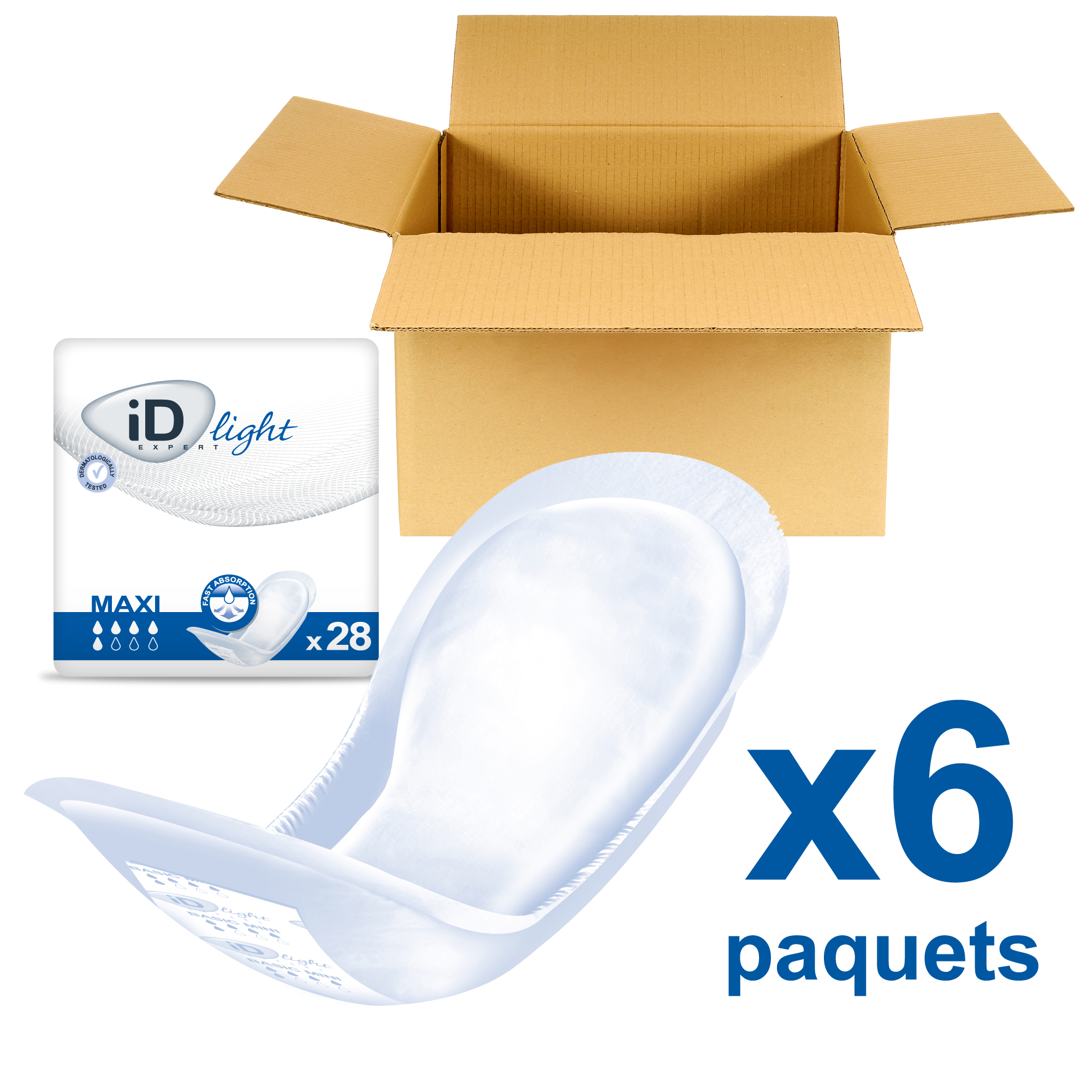 ID Expert Light Maxi - 6 paquets de 28 serviettes - ONTEX