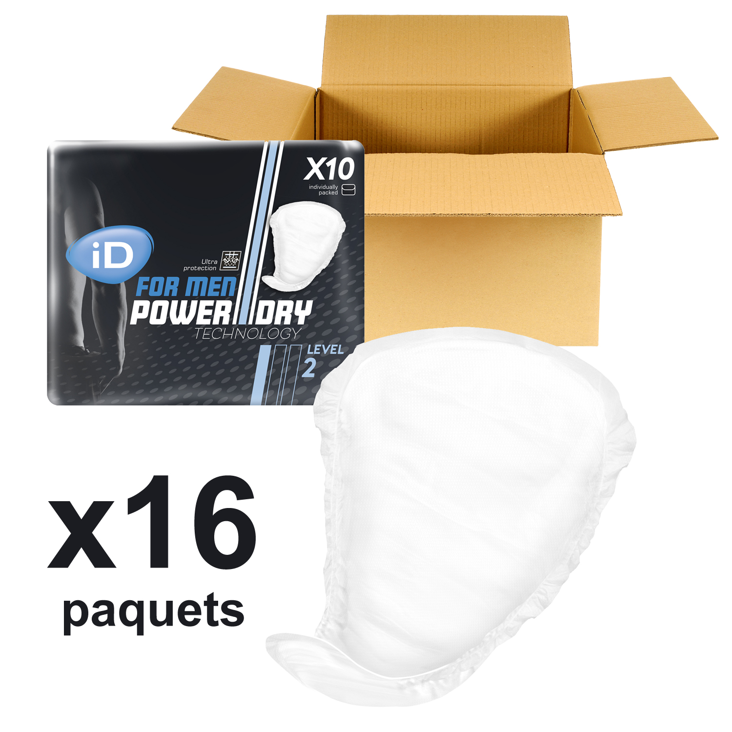 ID for Men Level 2 - 16 paquets de 10 - ONTEX