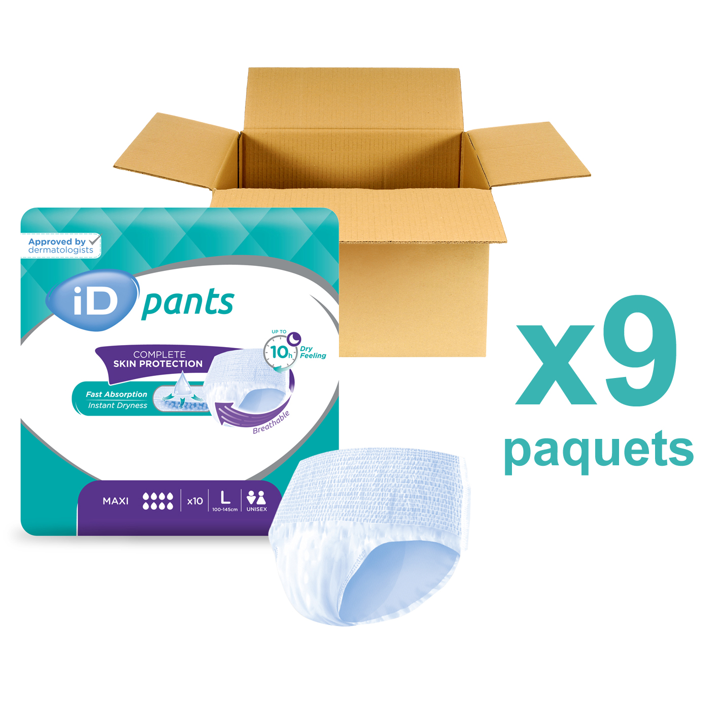 ID Pants Maxi - Taille L - 8 paquets de 10 - ONTEX