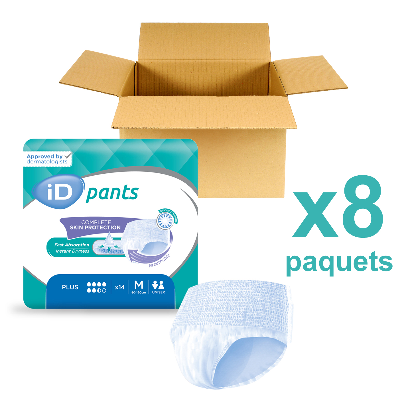 ID Pants Plus - Taille M - 8 paquets de 14 - ONTEX
