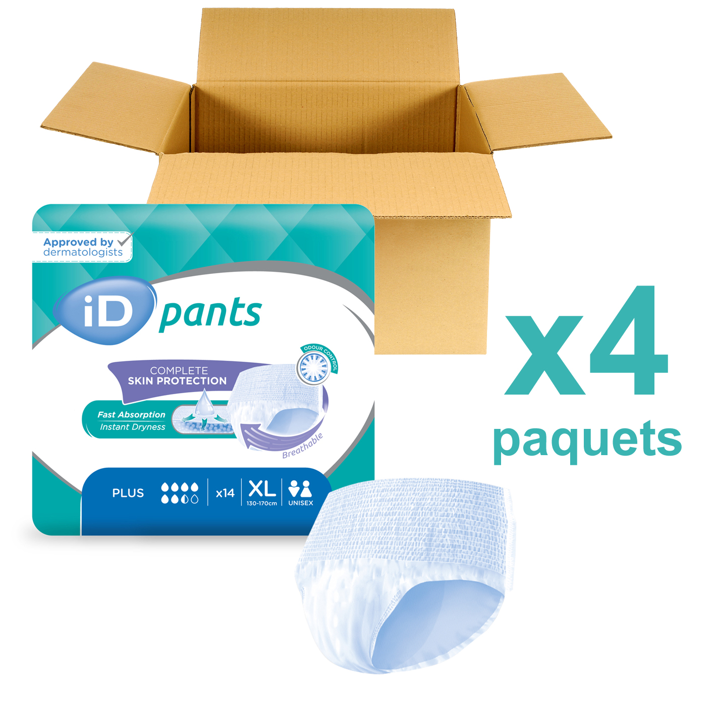ID Pants Plus - Taille XL - 4 paquets de 14 - ONTEX