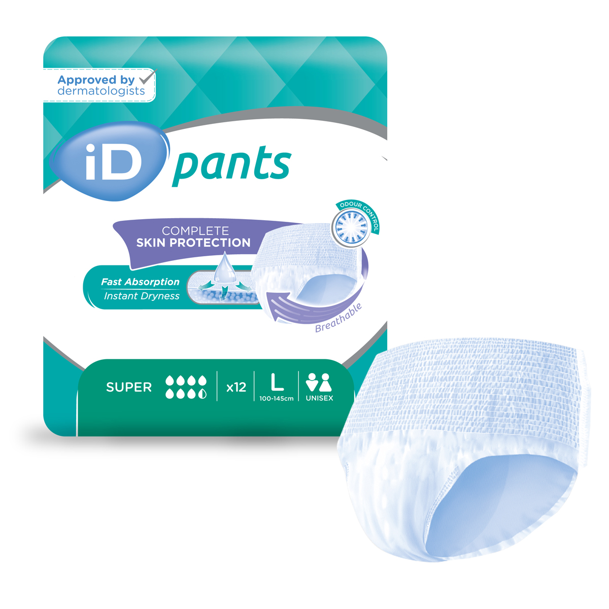 ID Pants Super - Taille L - 6 paquets de 12 - ONTEX