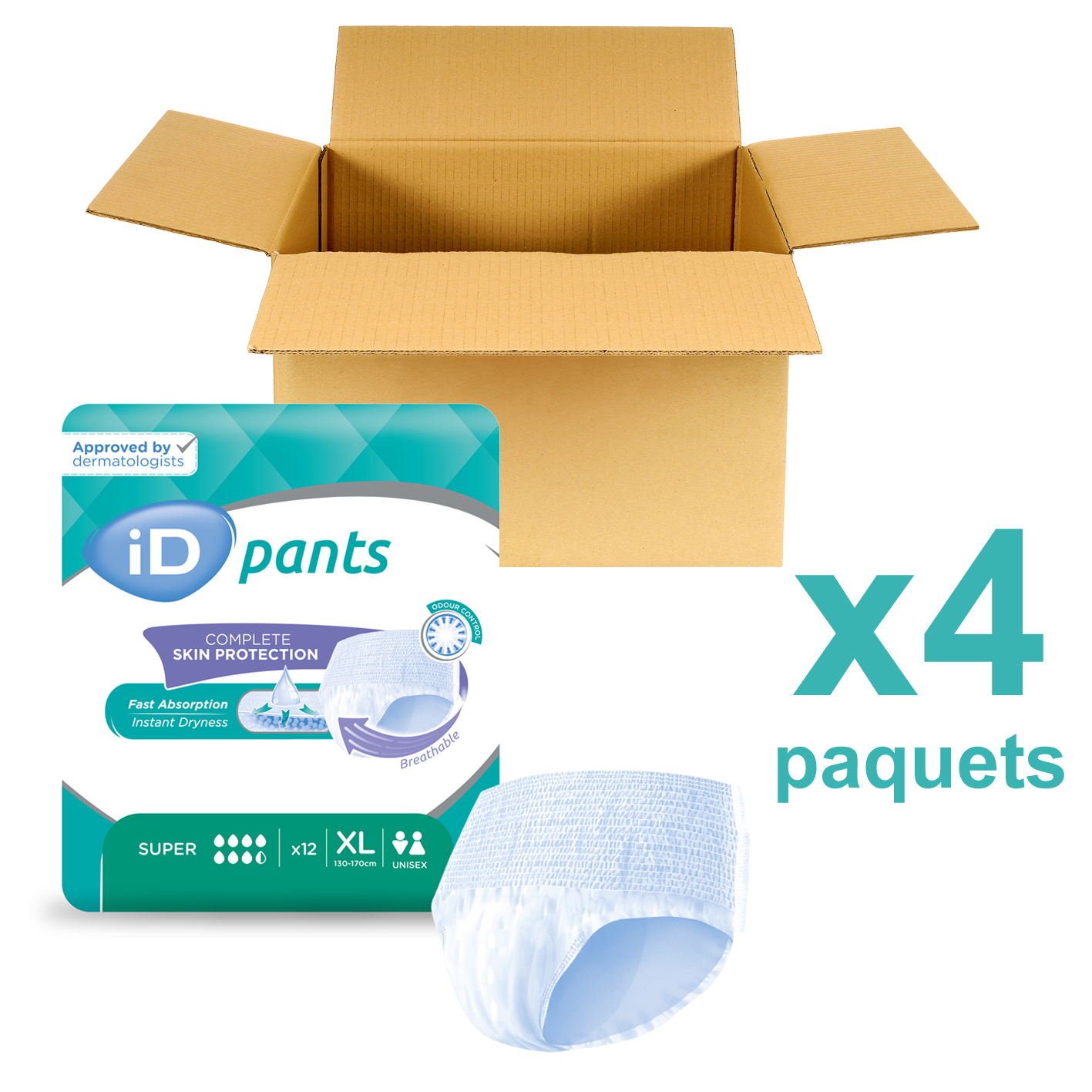 ID Pants Super - Taille XL - 4 paquets de 12 - ONTEX