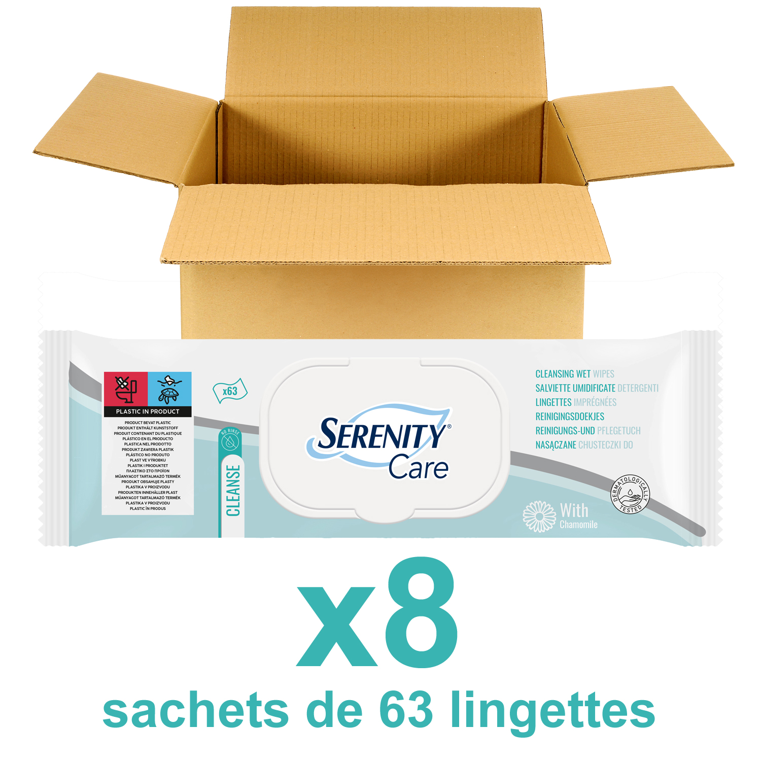ID Serenity Care - Wet Wipes - 8 sachets de 63 lingettes humides - ONTEX
