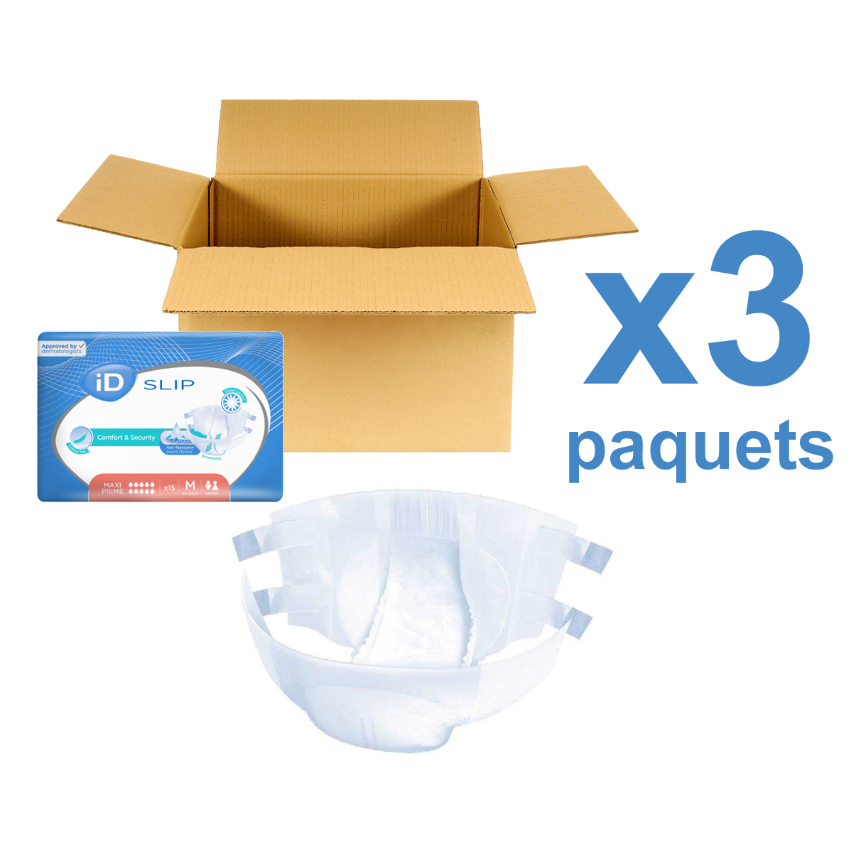 ID Slip - Maxi Prime - Taille M - 3 paquets de 15 - ONTEX