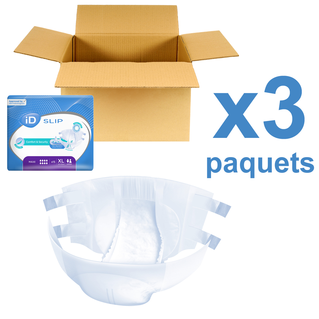 ID slip - Maxi - Taille XL - 3 paquets de 15 - ONTEX