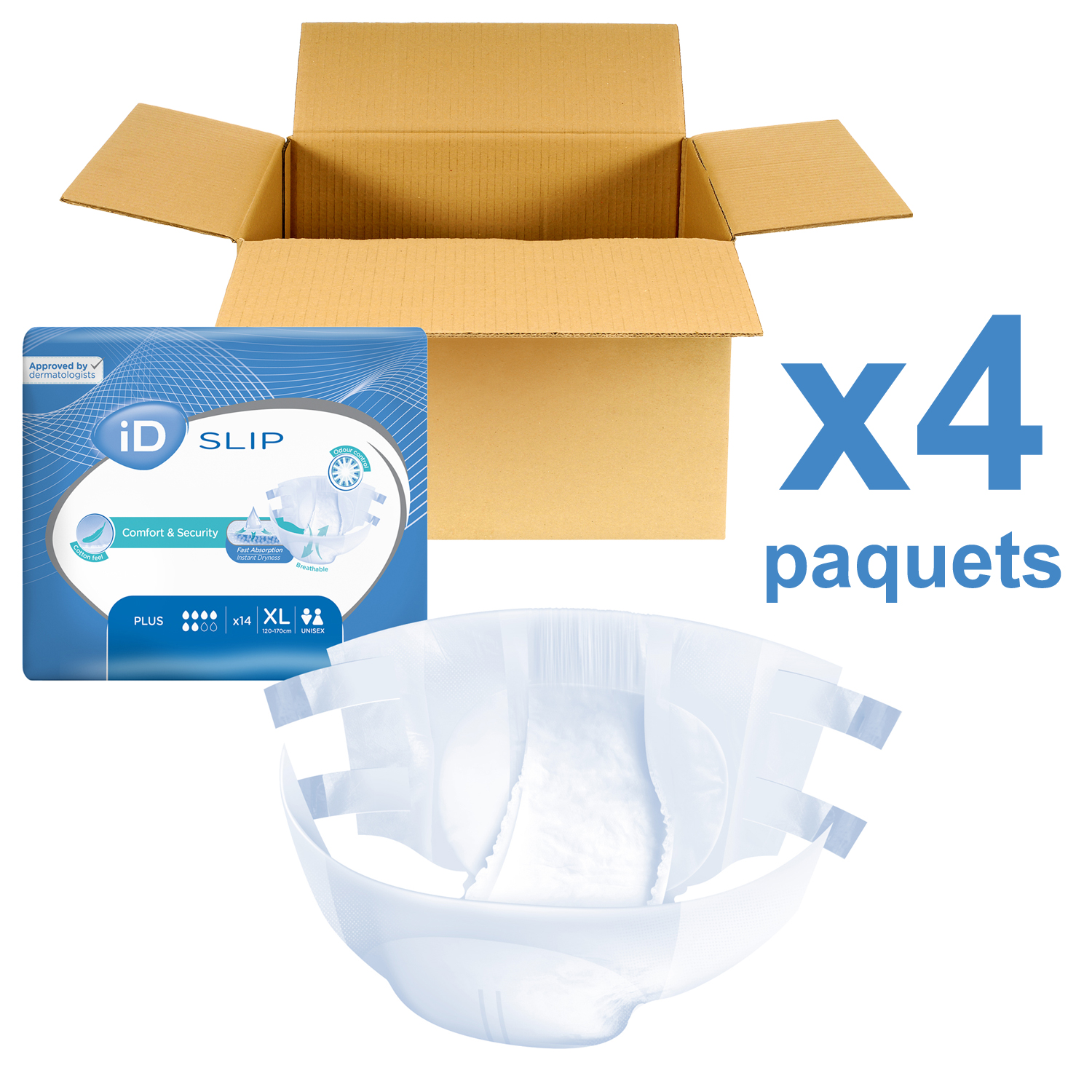 ID Slip Plus - Taille XL - 4 paquets de 14 - ONTEX