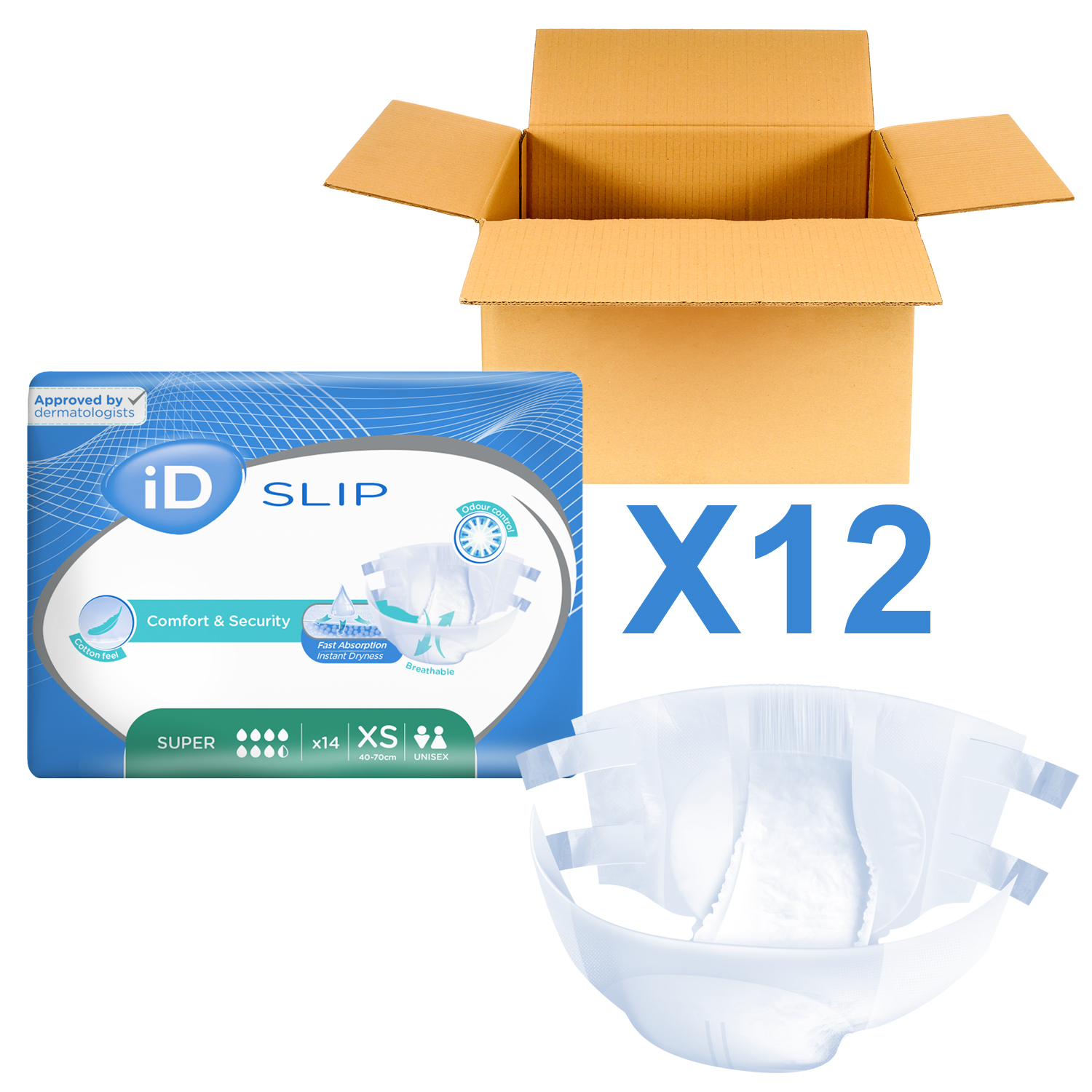 ID Slip - Super - Taille XS - 12 paquets de 14 - ONTEX