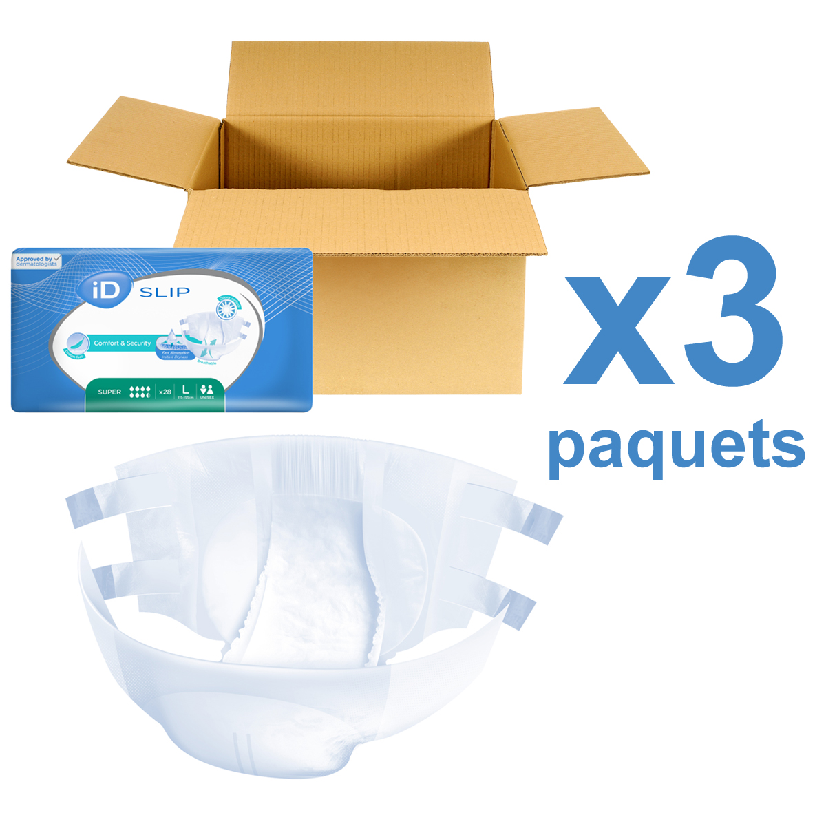 ID Slip - Super - Taille L - 3 paquets de 28 - ONTEX