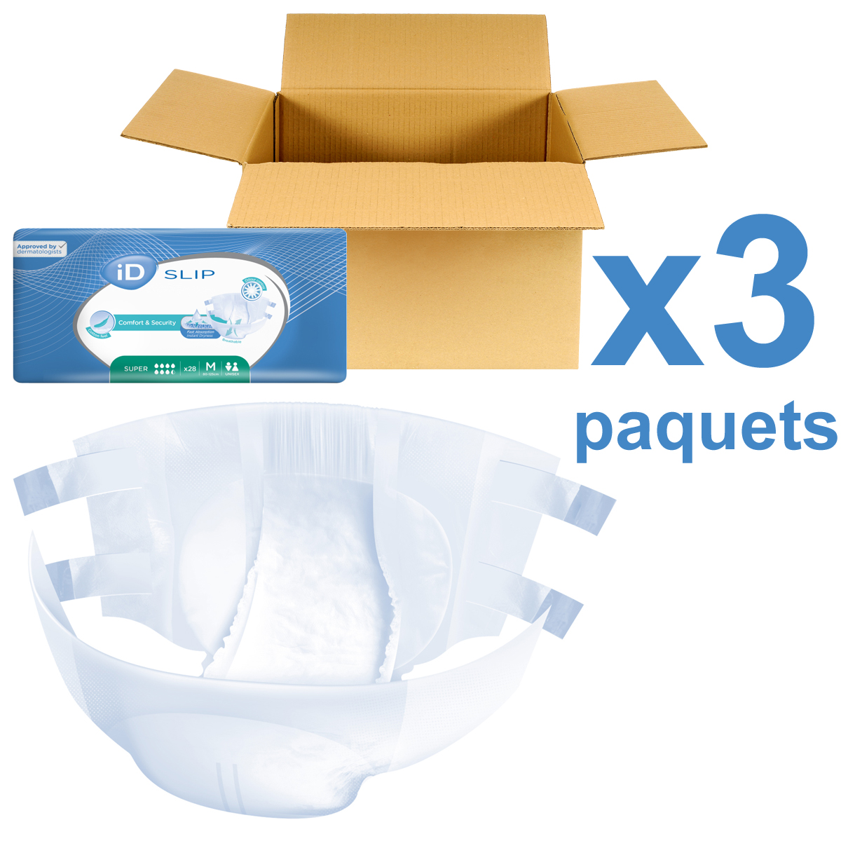 ID Slip - Super - Taille M - 3 paquets de 28 - ONTEX