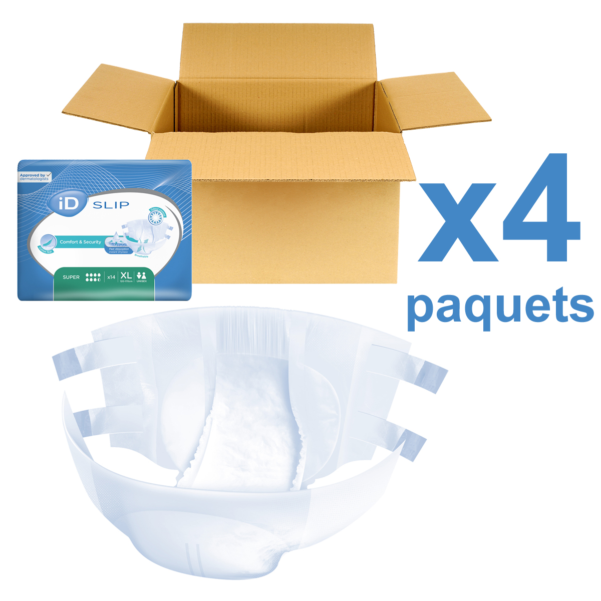 ID Slip - Super - Taille XL - 4 paquets de 14 - ONTEX