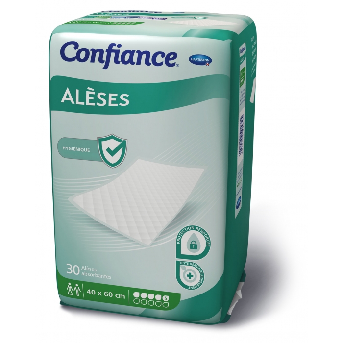 Confiance alèses - 5 gouttes - 40 x 60 CM - Paquet de 30 - Aleses jetables  - Univers Santé