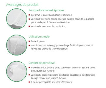 Bandage Thoracique - Hauteur 24cm - Thorax Classic Homme - VELPEAU L&R