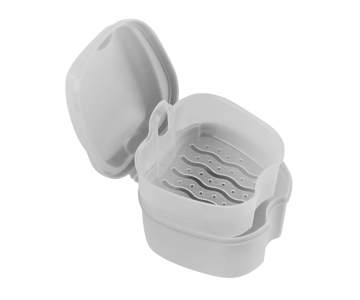 Boîte à dentier avec égouttoir - Blanc - COMED