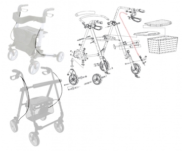 Câble de frein - Rollator Boston / Moka - DRIVE