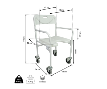 Chaise de douche mobile et pliante - Tobago
