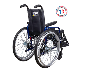 Fauteuil Roulant Manuel Junior - Dossier Inclinable - Pluriel Métal Bleu - DRIVE