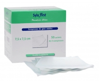 Compresse de Gaze - Stérile - 7,5x7,5cm - Syla First - LPPR - 50 sachets de 2 - SYLAMED