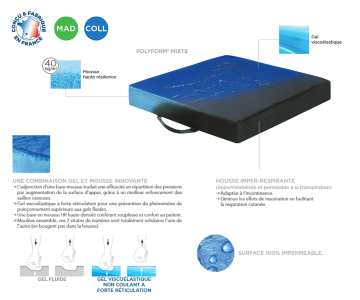 Coussin Anti-Escarres - en Gel et Mousse - P314C Polyform Mixte - 2 Housses - SYSTAM