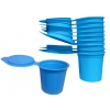 Crachoirs jetables bleus avec couvercle - 130ml - Lot de 10 - VELPEAU L&R