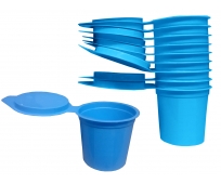 Crachoirs jetables bleus avec couvercle - 130ml - Lot de 10 - VELPEAU L&R