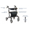 Rollator 4 Roues - Pliant et Leger - UltraLight Noir - DRIVE