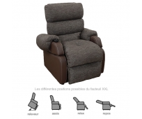 Fauteuil Releveur - 1 moteur - Cocoon XXL Génération 1 - Marron Chiné - INNOV'SA