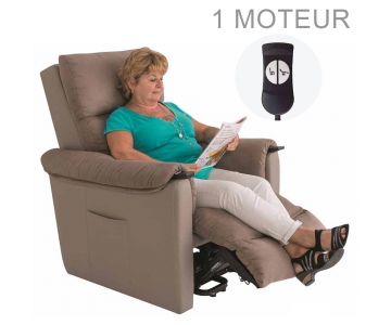 Fauteuil Releveur électrique - Cosy Up - Microfibre Taupe - 1 moteur - INVACARE