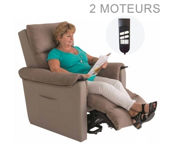 Fauteuil Releveur électrique - Cosy Up - Microfibre Taupe - 2 moteurs - INVACARE