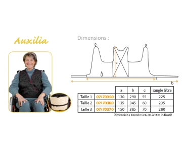 Gilet croisé pour maintien au fauteuil Auxilia Taille 2 - PHARMAOUEST