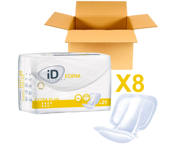 ID Form - Extra Plus - Long - Protections Anatomiques - 8 paquets de 21 - ONTEX