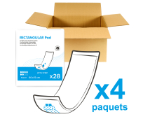 ID Rectangular Pad Traversable - Maxi Plus - 15 x 60 CM - 4 paquets de 28 - ONTEX