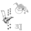 Kit de frein droit complet - Fauteuil roulant Manuel Action 2ng position de roue reculée - INVACARE