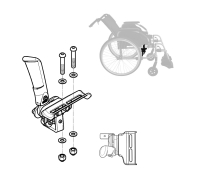 Kit de frein droit complet - Fauteuil roulant Manuel Action 2ng position de roue reculée - INVACARE