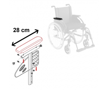 Manchette Courte - Accoudoir Fauteuil Action NG - Longueur 28 cm - INVACARE