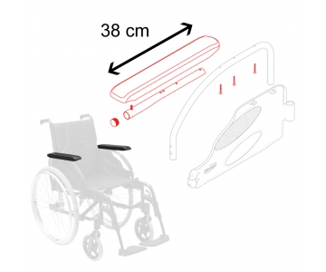 Kit Manchette acoudoir longue 38cm - avec Tube et Vis - Action 3ng - INVACARE