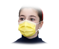 Masque chirurgical 3 plis - Type IIR - Enfant - Jaune - Sachet de 10