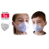 Masque Barrière - Blanc - Enfant 4 à 10 ans - sachet de 5 - ICON