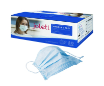 Masque Chirurgical 3 plis - Type IIR - Adulte - Bleu - Boîte de 50 - JOLETI