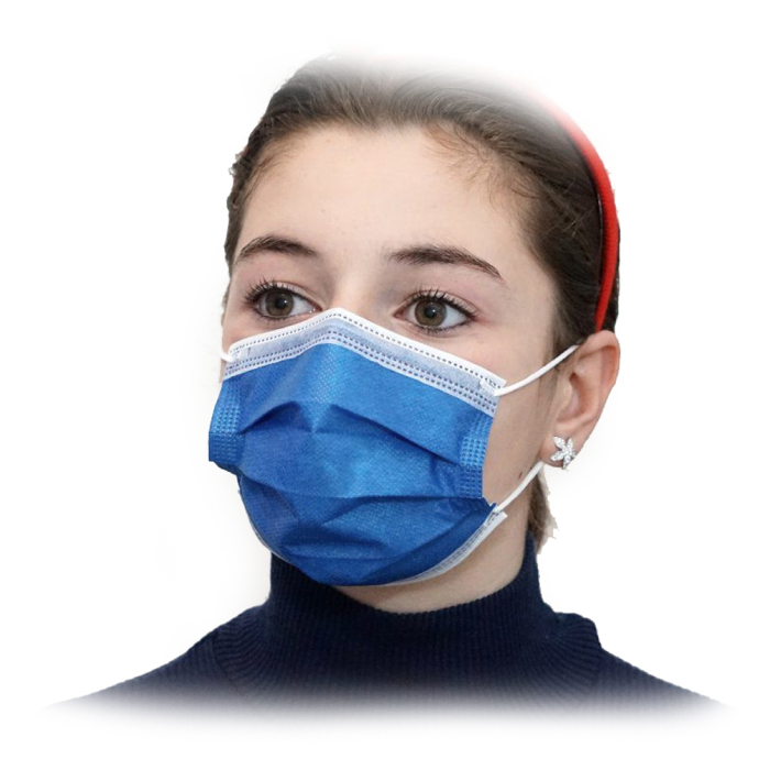 Masque chirurgical 3 plis - Type IIR - Enfant - Blue Jean - Sachet de 10 -  Protection de la Tête - Univers Santé