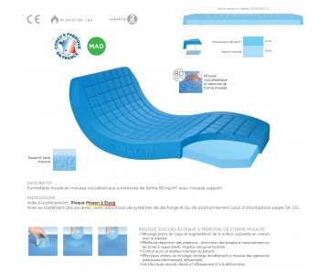 Matelas Anti-Escarres - Viscoélastique - avec Housse Intégrale Polymaille - Viscoflex LT - Compressé sac - SYSTAM