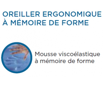 Oreiller Ergonomique - Réversible - Mousse Mémoire de Forme - C150P - SYSTAM