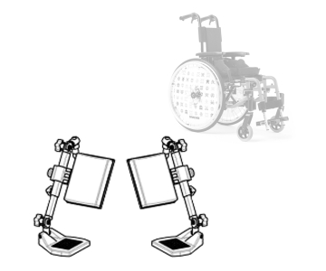 Pack 2 Repose-jambe pour Fauteuil Roulant Manuel Action Junior - INVACARE