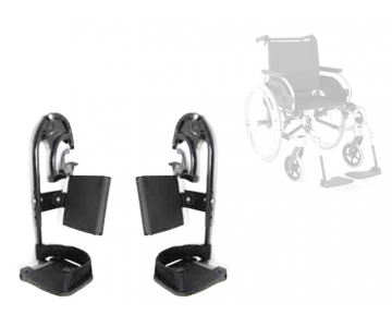 Repose-jambe et pied Gauche articulée BZ8 Noir pour fauteuil roulant  Vermeiren D200 ou V300