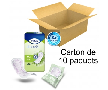 TENA Discreet - Mini - x20 - Carton de 10 paquets