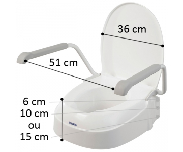 Rehausse WC Ajustable Avec Abattant et Accoudoirs - AT900 - INVACARE