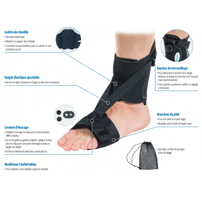 Releveur de Pied - PodaLib - Noir - AIRCAST - Divers Orthopédie