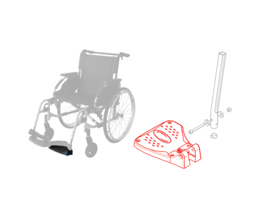 Palette Repose Pied Fixe - Gauche - Fauteuil Roulant Action ng - INVACARE