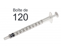 Seringue graduée 3 pièces 1ml - Sans Aiguille - Bte de 120 - BD