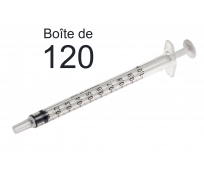 Seringues graduées 3 pièces 1ml - Sans Aiguille - Bte de 120 - BD